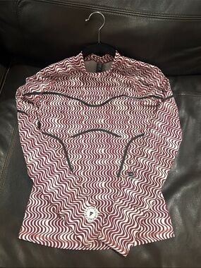 Adidas by Stella McCartney truprint burgundy and White Long Sleeve Top